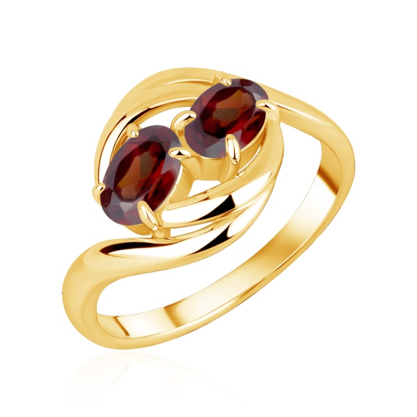 Купить кольцо из серебра с гранатами в интернет-магазине KRASNOE