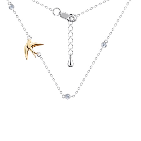 Колье из серебра с фианитами