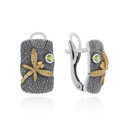 Серьги из серебра с ситаллами 2317881768-65 от KRASNOE, металл Серебро, вставка Ситалл