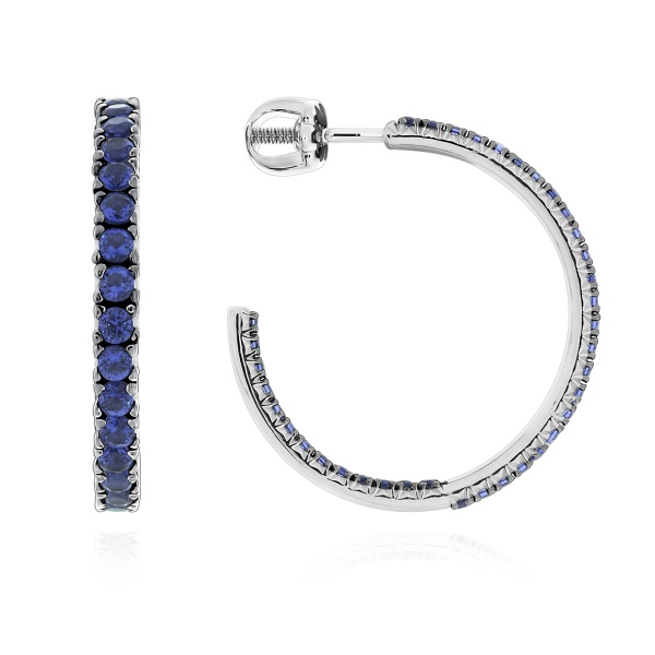 Пусеты из серебра с ситаллами