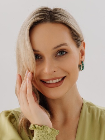 Серьги из серебра с агатами