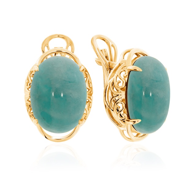 Серьги из серебра с амазонитами