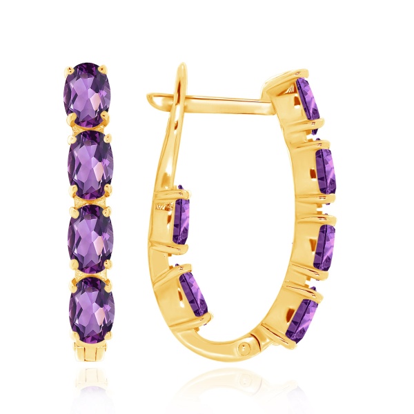 Серьги из серебра с аметист 2320061182 от KRASNOE, металл Серебро, вставка Аметист