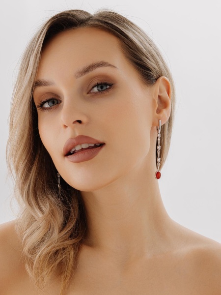 Серьги из серебра с агатами 2340391513-40 от KRASNOE, металл Серебро, вставка Агат