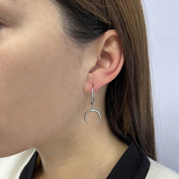 Серьги из серебра с фианитами