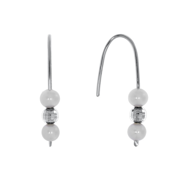 Серьги из серебра с жемчугами со скидкой