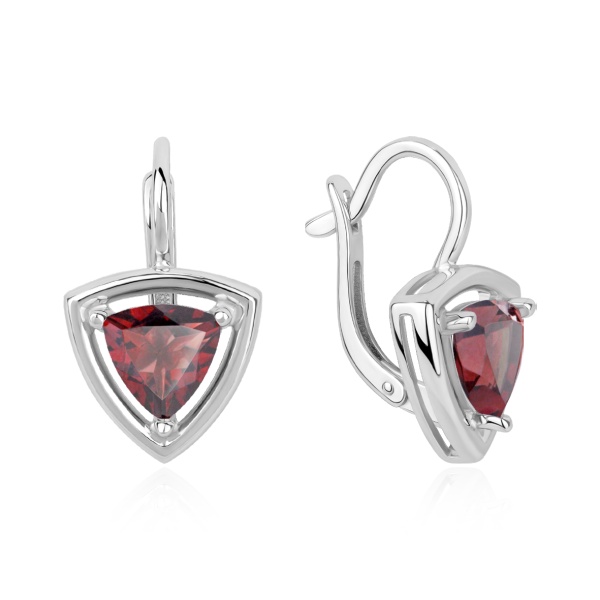 Серьги из серебра с гранатами