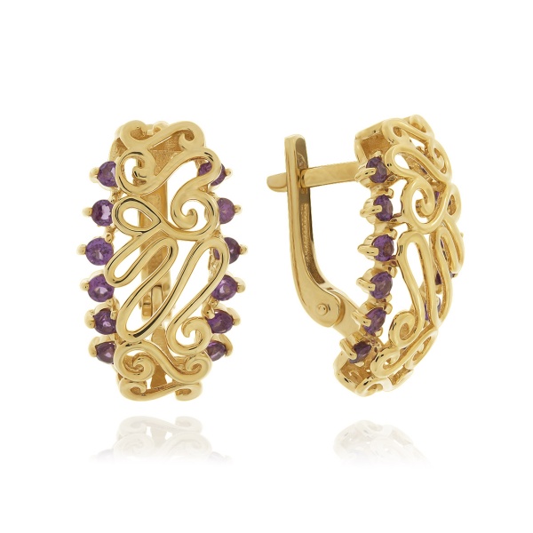 Серьги из серебра с родолитами со скидкой