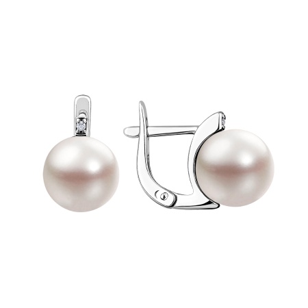 Серьги из серебра с жемчугом