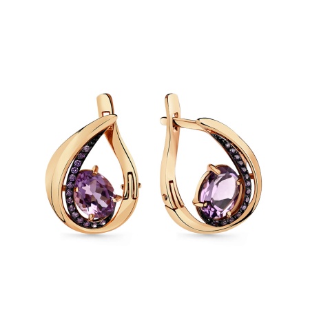 Серьги из золота 02-3-519-0202-012 от KRASNOE, металл Золото, вставка Аметист