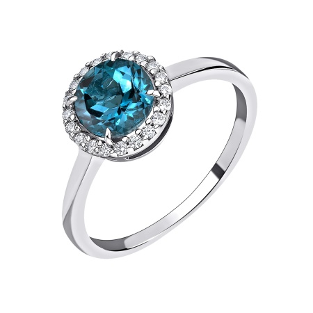 Купить кольцо из серебра с топазом и фианитами в интернет-магазине KRASNOE