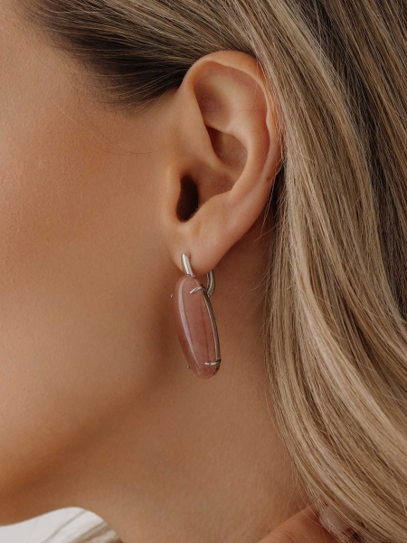 серьги из серебра с халцедоном