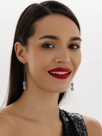 2340900720-1 Серьги (Ag 925) 2340900720-1 от KRASNOE, металл Серебро, вставка Ангелит