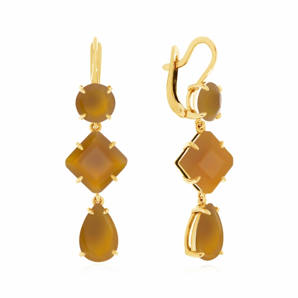 Серьги из серебра с халцедонами в ювелирном интернет-магазине