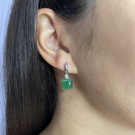 Серьги из серебра с агатами и фианитами 2340390380-60 от KRASNOE, металл Серебро, вставка Агат