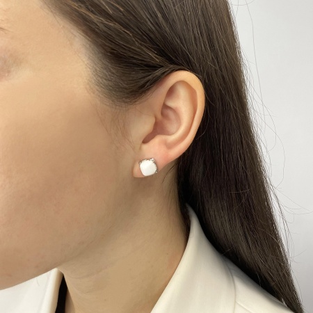 Пусеты из серебра с агатами Пусеты из серебра с агатами