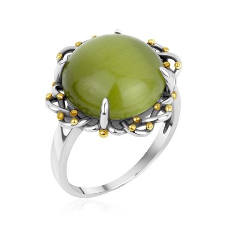 Купить кольцо из серебра с кошачим глазом в интернет-магазине KRASNOE