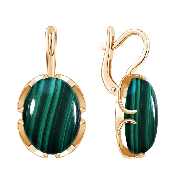 Серьги из серебра с малахитами со скидкой Серьги из серебра с малахитами со скидкой