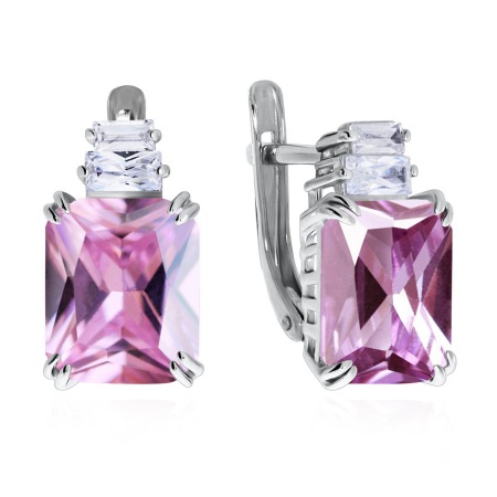 Серьги из серебра с кристалл ювелирныйами и фианитами 2340290224-30 от KRASNOE, металл Серебро, вставка Кристалл ювелирный