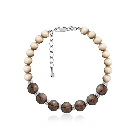 Купить браслет из серебра с топазами и перламутрами