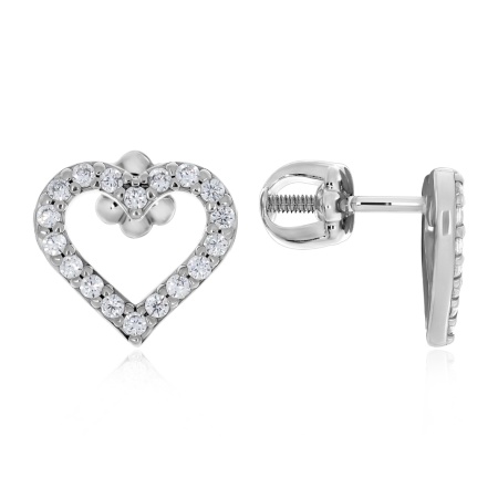 пусет из серебра с фианитом со скидкой