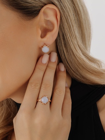 Серьги из серебра с агатами со скидкой