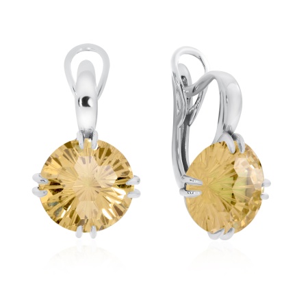 Серьги из серебра с фианитом