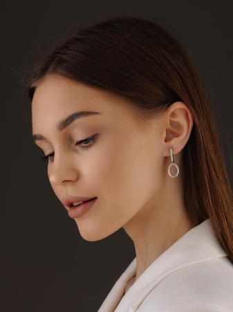 Серьги из серебра без вставок со скидкой