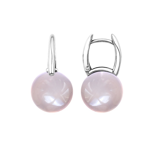 Серьги из серебра с кварцем