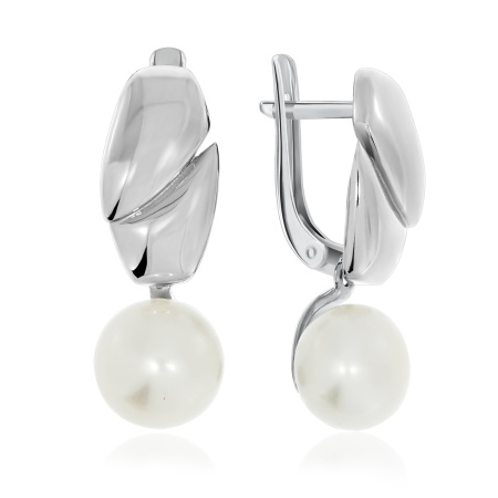 Серьги из серебра с жемчугами