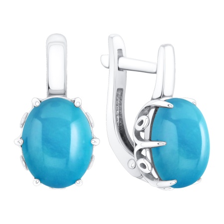 Серьги из серебра с бирюзой 2340315771 от KRASNOE, металл Серебро, вставка 