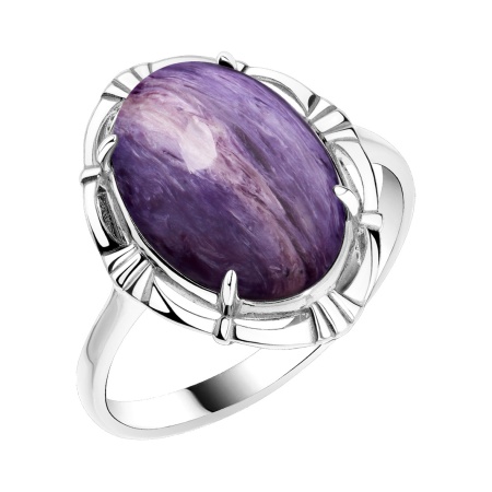 Купить кольцо из серебра с чароитом в интернет-магазине KRASNOE