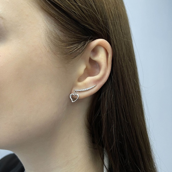 Серьги из серебра с фианитами