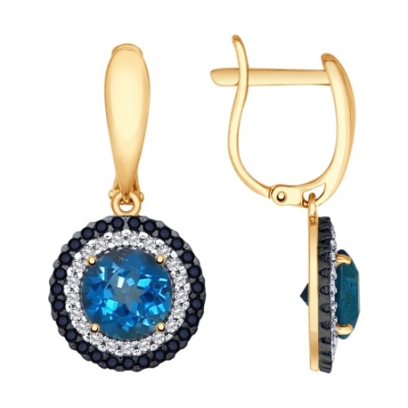 Серьги из золота с топаз лондоном