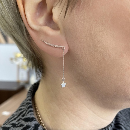 Серьги из серебра с фианитами