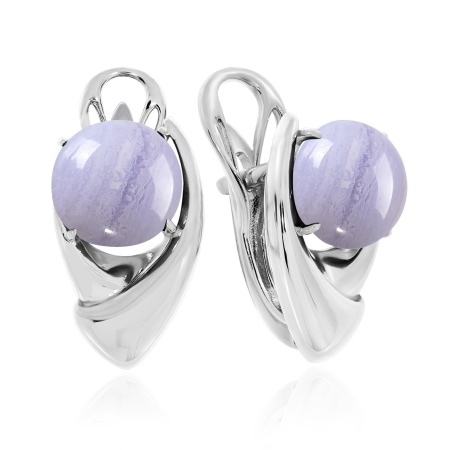 Серьги из серебра с агатами