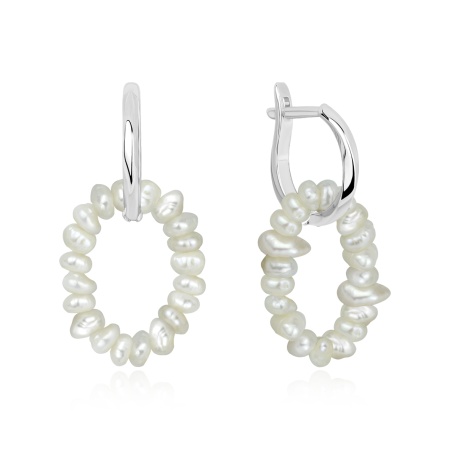 Серьги из серебра с жемчугами