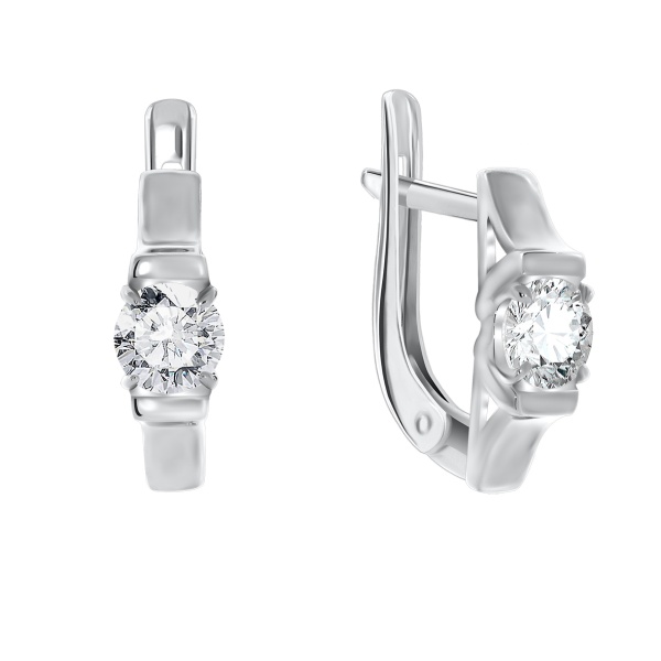 Серьги из серебра с фианитами
