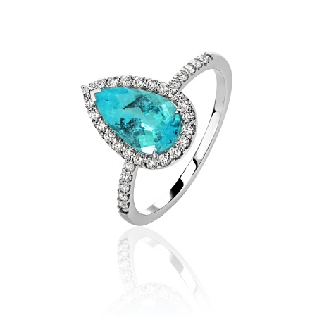 Кольцо из золота с турмалином и бриллиантами