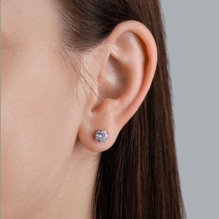 Серьги из серебра с фианитами