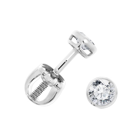 Пусеты из серебра с фианитами