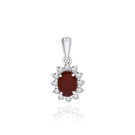 Купить подвеска из серебра с агатом и фианитами