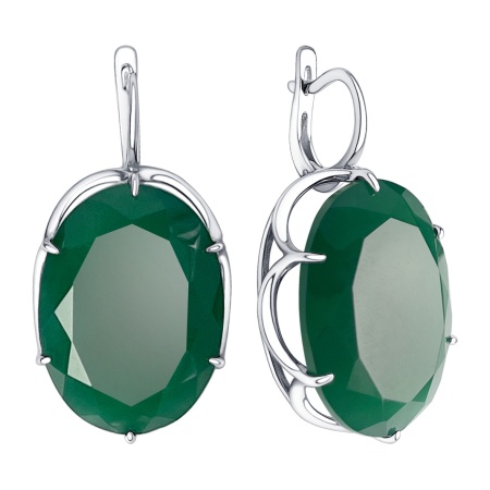 Серьги из серебра с агатами 2340395753-60 от KRASNOE, металл Серебро, вставка 