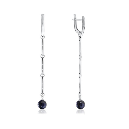 Серьги из серебра с авантюрином 2340360746-80 от KRASNOE, металл Серебро, вставка Авантюрин Синт.