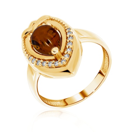 Купить кольцо из серебра с янтарём и ситаллами в интернет-магазине KRASNOE