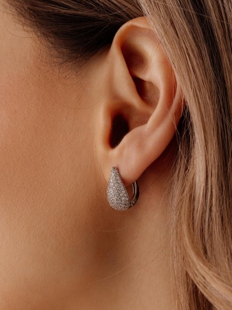 Серьги из серебра с фианитами