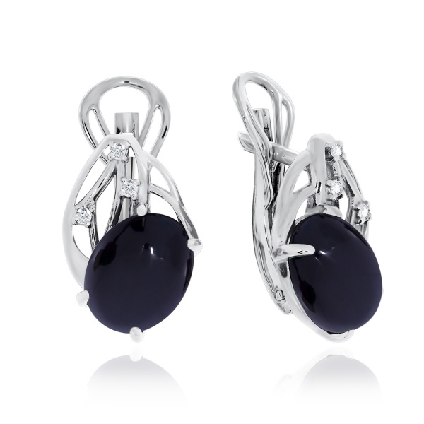 Серьги из серебра с агатами и фианитами 2340390985-20 от KRASNOE, металл Серебро, вставка Агат