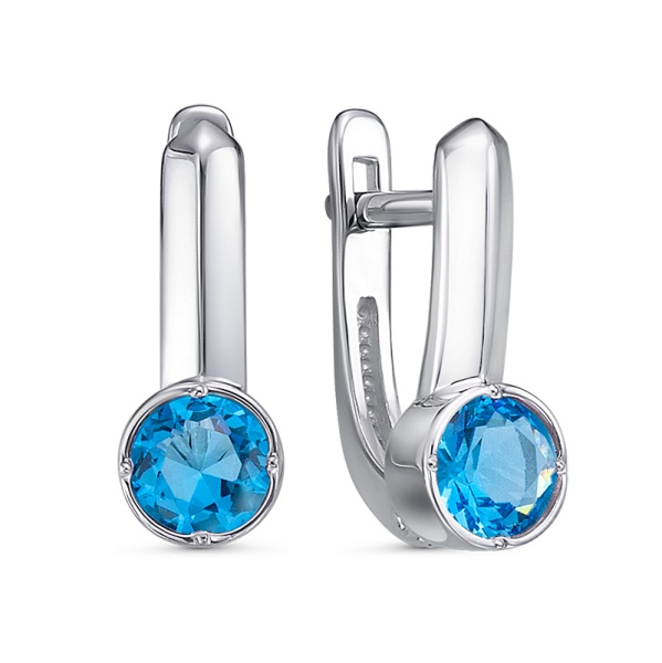 Серьги из серебра с кварцем с1202985 от KRASNOE, металл Серебро, вставка Кварц Серьги из серебра с кварцем с1202985 от KRASNOE, металл Серебро, вставка Кварц