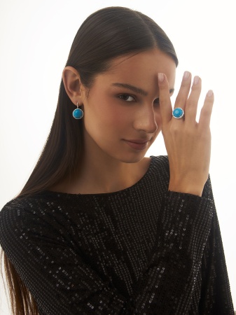 Серьги из серебра с Бирюзой 2340Б25179 от KRASNOE, металл Серебро, вставка Бирюза i