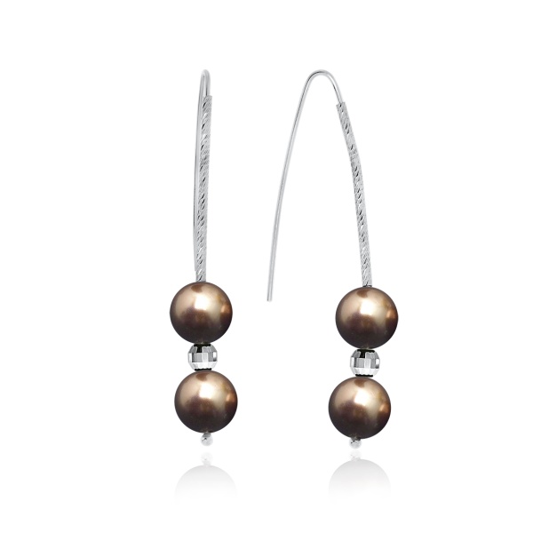 Серьги из серебра с жемчугом со скидкой